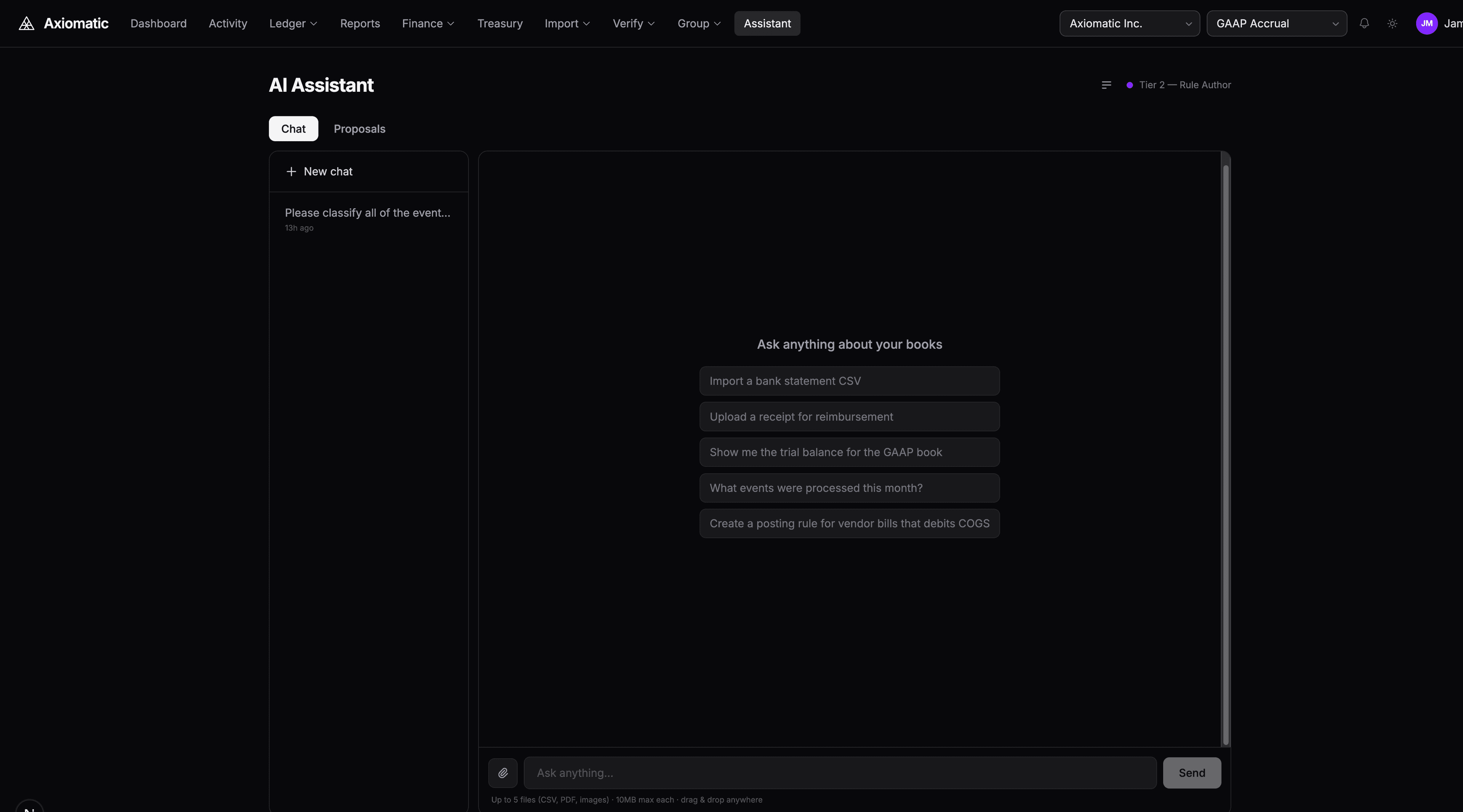 AI Assistant chat
